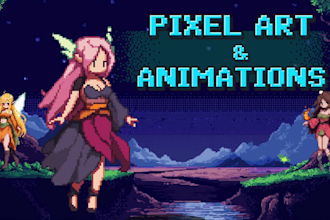 high quality pixel art sprites and animations with video game quality
