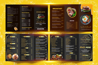 design trifold brochure, brochure, restaurant flyer, drink menu design
