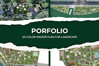 captivating 2d color master plan for landscape, villa design