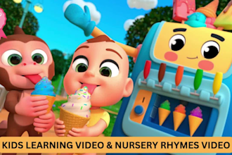 create trending 2d learning and nursery rhymes videos for kids