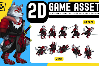 make game asset, 2d character sprite sheet for your game