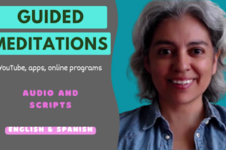 provide meditations, commercial rights, english or spanish, español