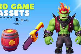 create 3d character modeling and game assets for video games