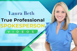 create a female professional spokesperson video, HD or 4k