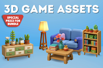create 3d game assets props for unity and unreal engine