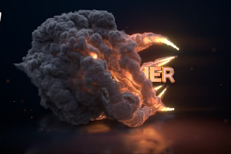 do fire logo animation explosion cinematic 3d reveal intro