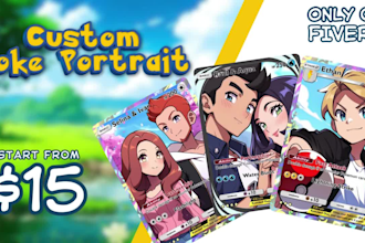 draw a tcg pokemon and pokemon trainer card for you