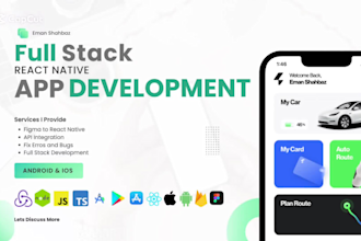 be your expert react native developer and develop react native applications