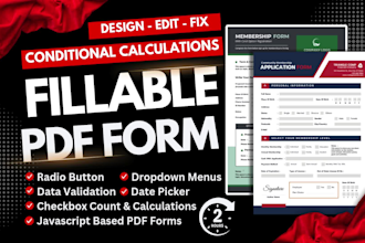 convert PDF into fillable form with conditional data validation
