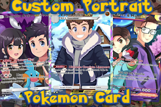 draw custom pokemon trainer for pokemon card and fakemon tcg