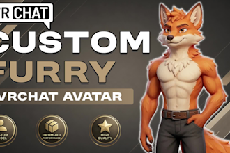 create custom 3d furry avatar for vrchat and vtuber
