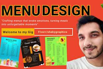 design digital menu, restaurant menu and food menu board