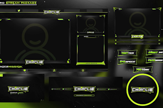 make custom professional animated twitch overlay, twitch stream overlay