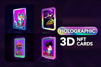 create unique holographic 3d nft cards, trading card