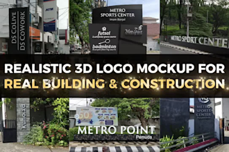 photoshop your building with a realistic logo for mockup purposes