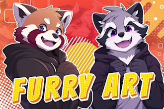 create custom anime style furry art for personas, anthro and unique characters