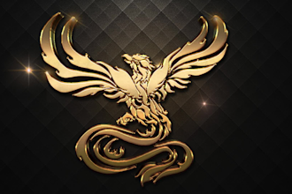 redesign your logo into a luxury 3d gold brand identity