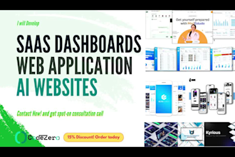 develop custom web application, ai website dashboard as full stack web developer