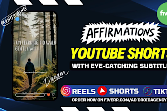 create 100 affirmation videos with voiceover for reels, shorts, tiktok
