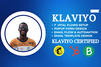 setup klaviyo email marketing, klaviyo flows and design klaviyo email templates