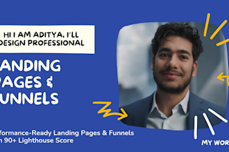 deliver performance ready landing pages and funnels, 90 plus lighthouse