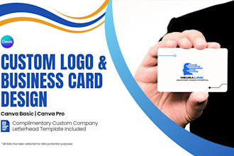 design a logo or print ready business card in canva