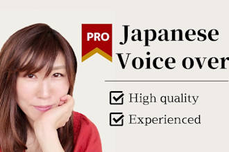 record professional female japanese voice over and translation