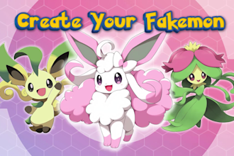 draw fakemon or pokemon art, pokemon trainer anime