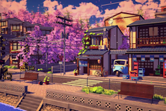 create a 3d stylized environment scene in unity