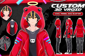create 3d anime character models for vtuber, vroid, vrchat with rigging