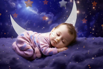 create 1 to 10 hour lullaby, baby, children sleep music video for youtube