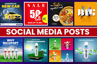 design creative social media graphics for facebook ads, instagram post