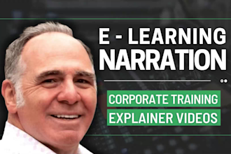 do male elearning voice over narration english american training fast cheap