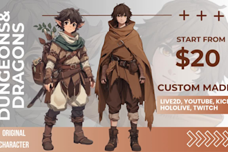 draw a fantasy character for dnd, pathfinder, etc
