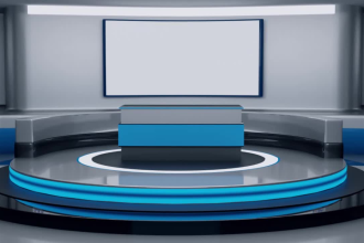 create a virtual set or 3d model of a virtual studio