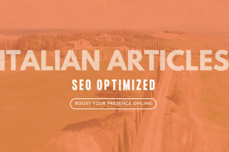 write SEO blog articles in fluent italian for your website