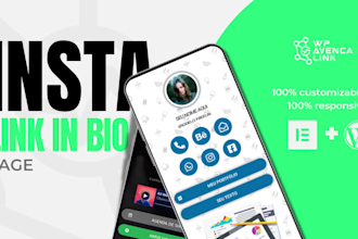 create a very custom instagram link in bio page with wordpress and elementor