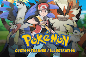 draw a custom pokemon trainer and your team