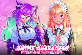 draw anime art illustration fanart original character chibi vtuber model and pfp