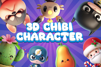 create 3d stylized cartoon character model for 3dprint, game, rigging, animation