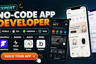 be your no code app developer for flutterflow bubble adalo glide mobile apps