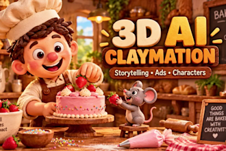 create modern 3d ai claymation animation videos