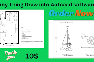 convert hand drawn sketch house or old drawings into autocad