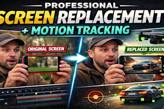 professionally track and replace screen in video vfx