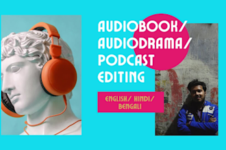 edit, mix master, audio clean up of audiobook, podcast for acx audible, youtube