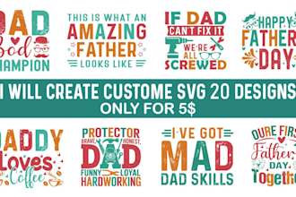 design custom svg t shirts design with unique typography and cutting files
