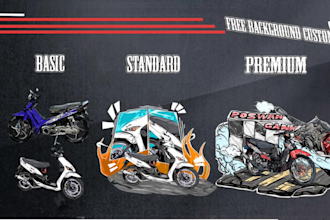 draw your motorcycle into clean, bold vector art from your photo