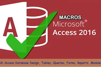develop database in ms access sql server queries excel vba macros etc
