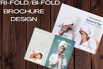 design a trifold and bifold business brochure in canva