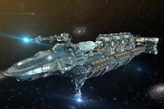 model and photorealistic 3d hard surface model, gun, mechs, spaceship and props
